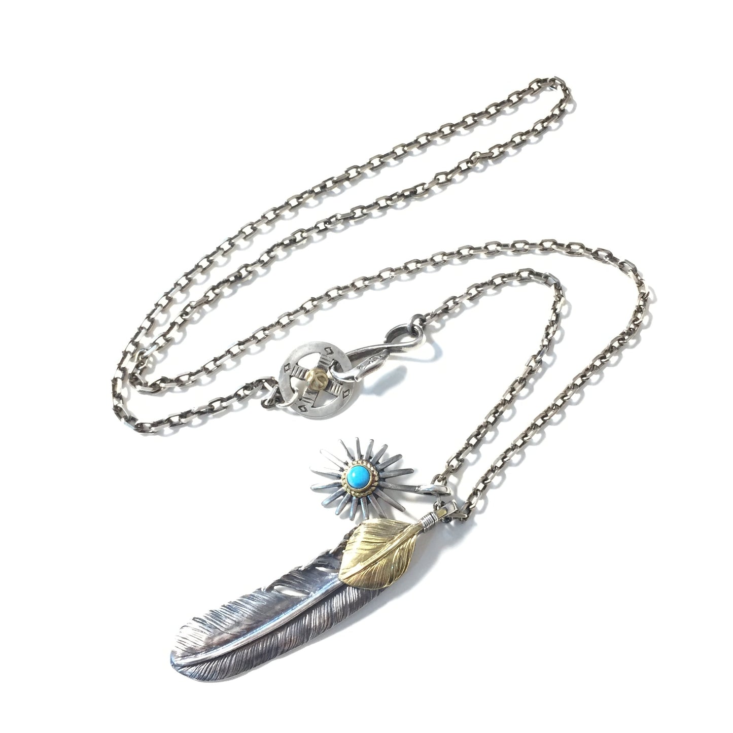 Retro Silver Takahashi Goro Feather Necklace Set
