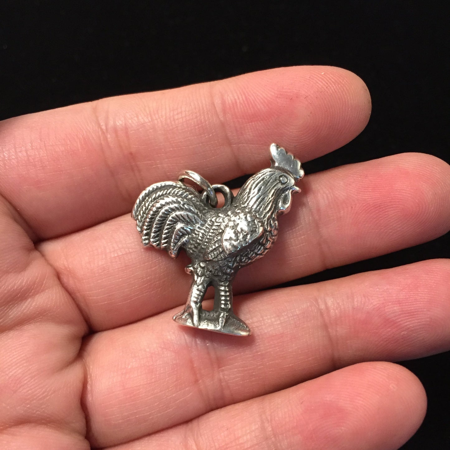 Retro Rooster 925 Sterling Silver Pendant