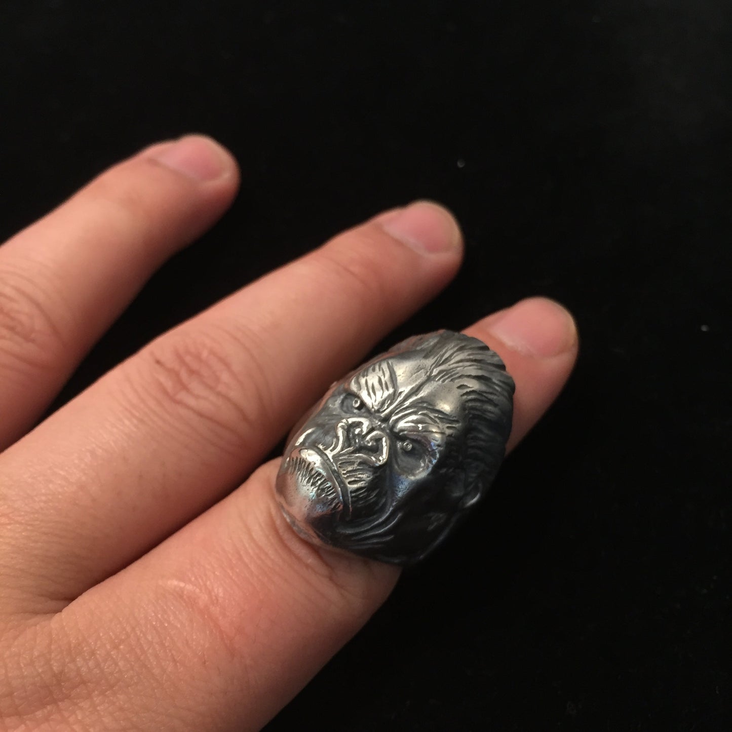 Retro 925 Sterling Silver King Kong Animal Ring for Women Men