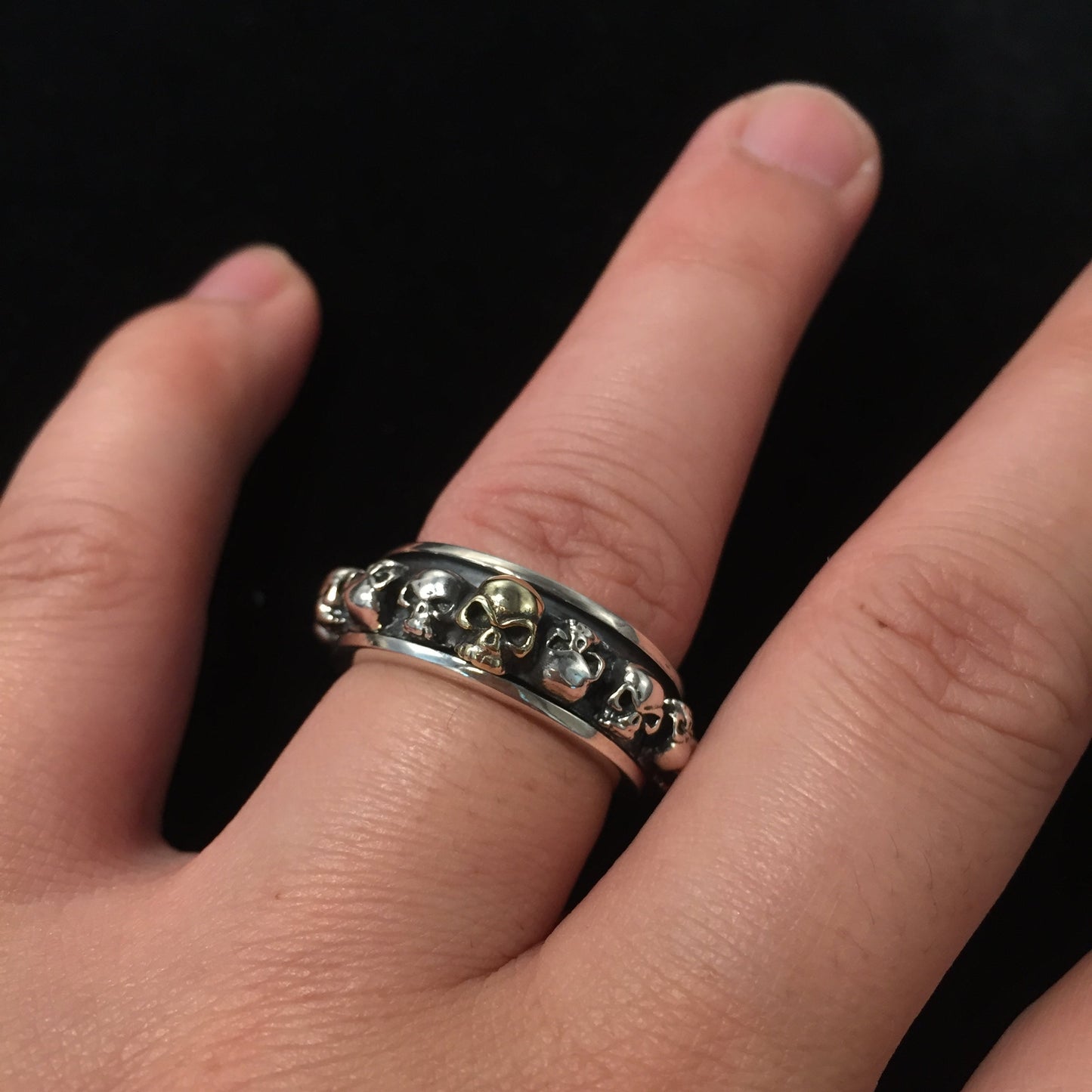 Retro Silver Skeleton Skull Ring