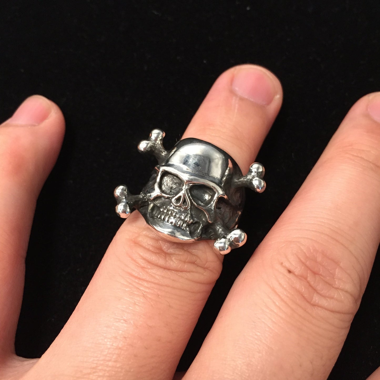 Skull Skeleton Bone 925 Sterling Silver Retro Ring