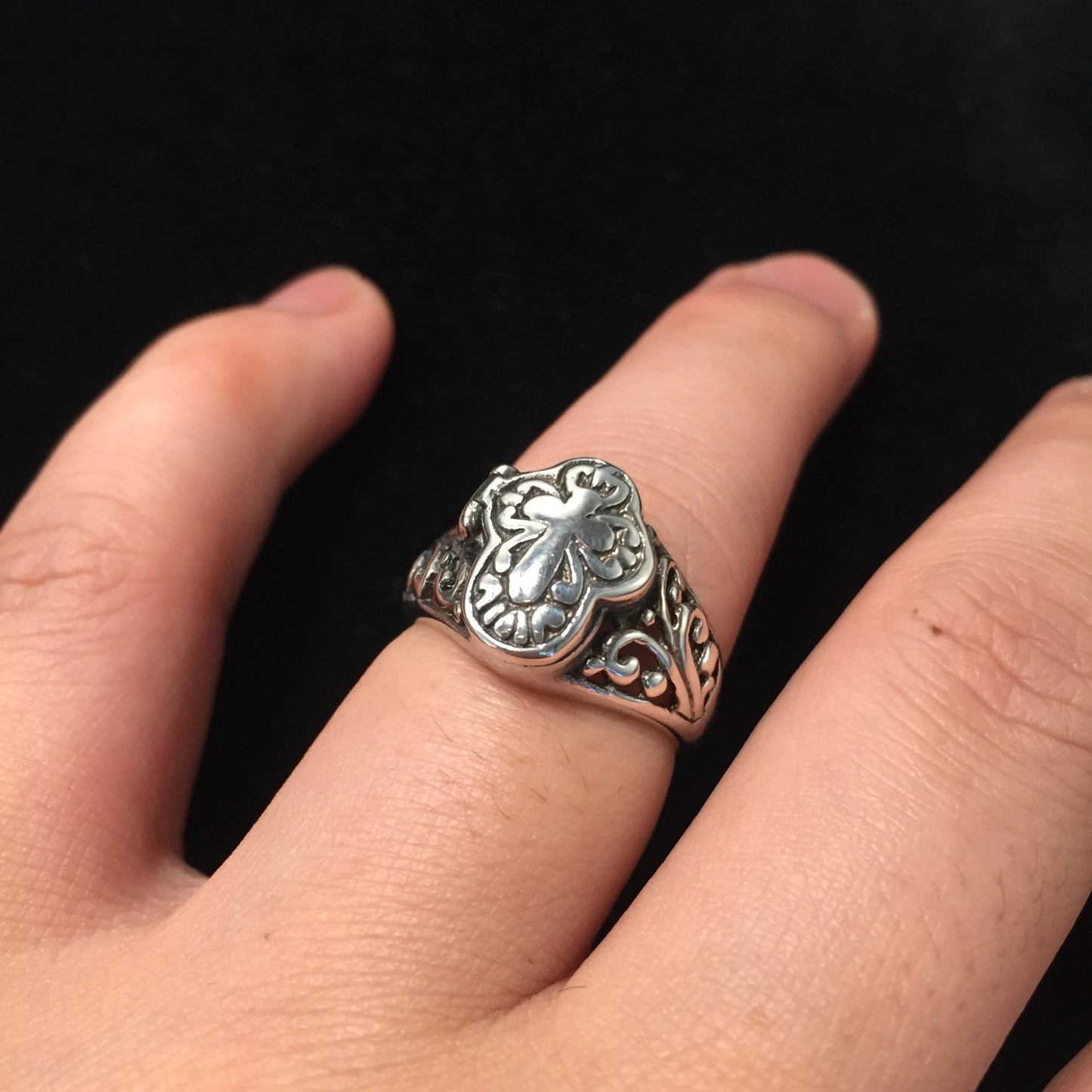 Antique Retro Secret Box 925 Sterling Silver Rings
