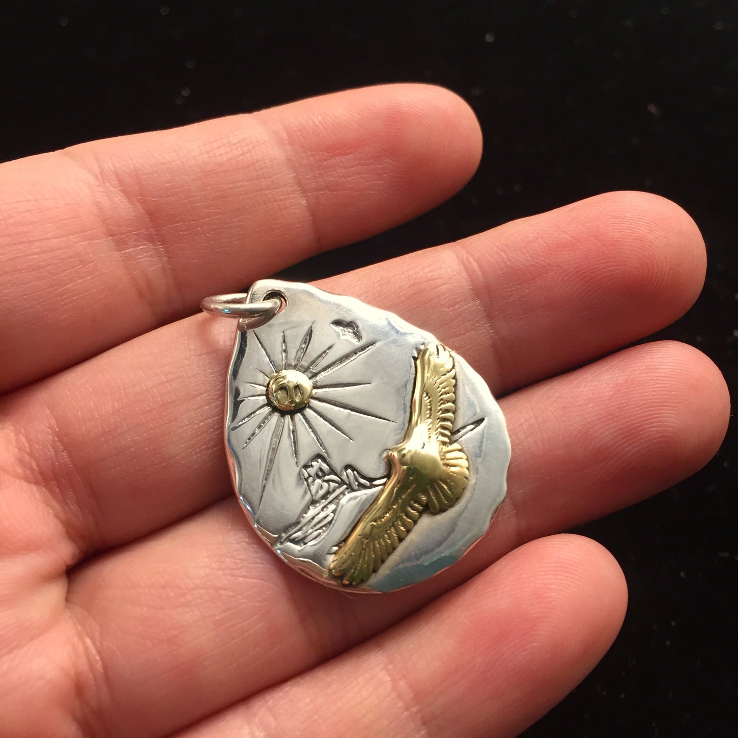 Takahashi Goro Silver Sun Eagle Pendant