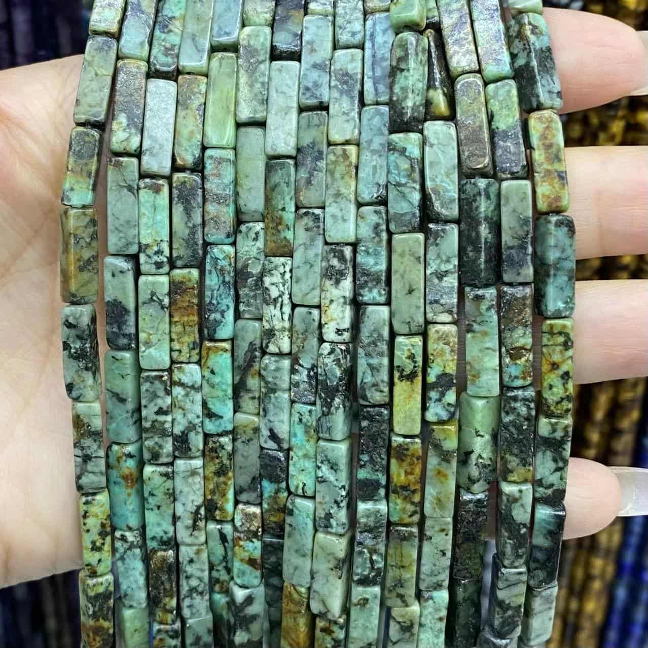 Square Tube Beads 4x13mm Quartz/Jasper/Agate/Crystal