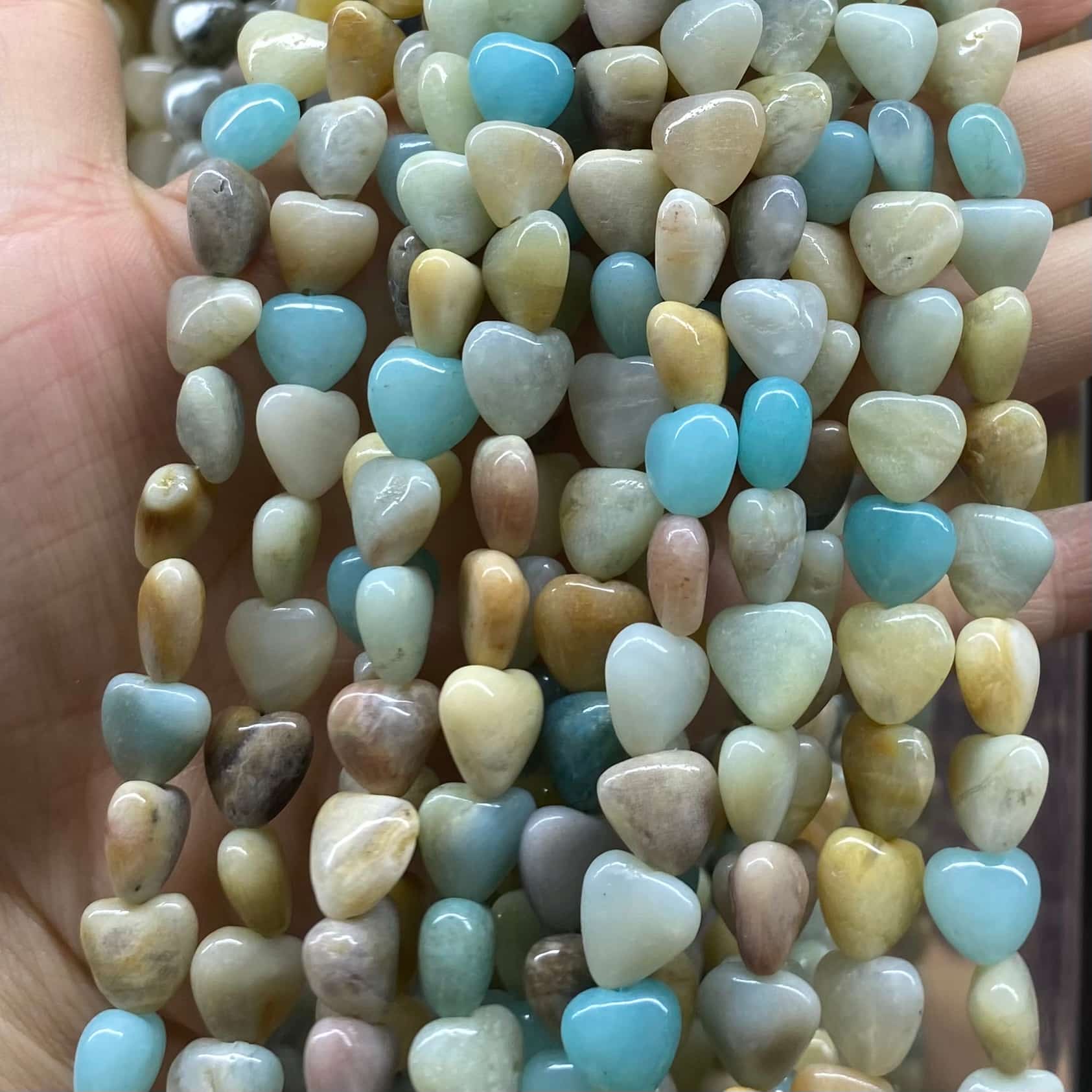 Smooth Heart Shape Beads 10mm/15mm Quartz/Jasper/Agate/Crystal