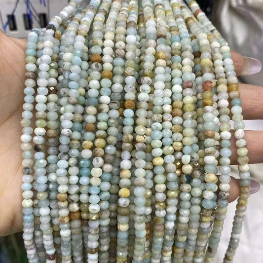 Faceted Rondelle Amazonite Beads