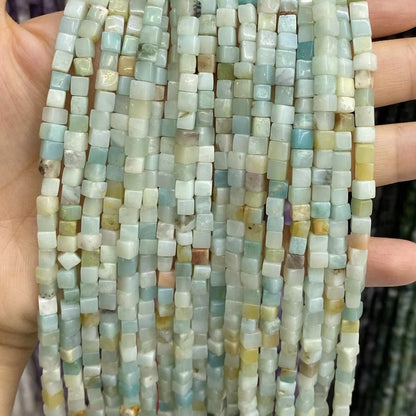 Square Cube Beads 4x4mm Quartz/Jasper/Agate/Crystal