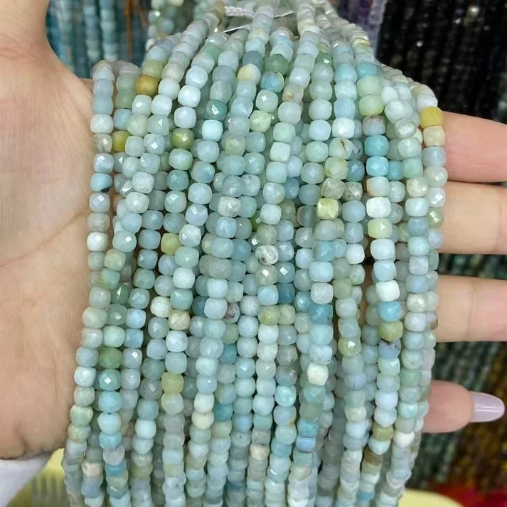 Cube Shape Amazonite Beads