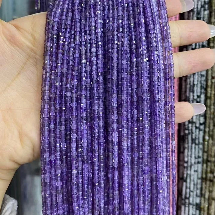 Cube Shape Amethyst Beads