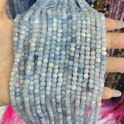 Square Faceted Beads 4-5MM Gemstone/Quartz/Jasper/Agate