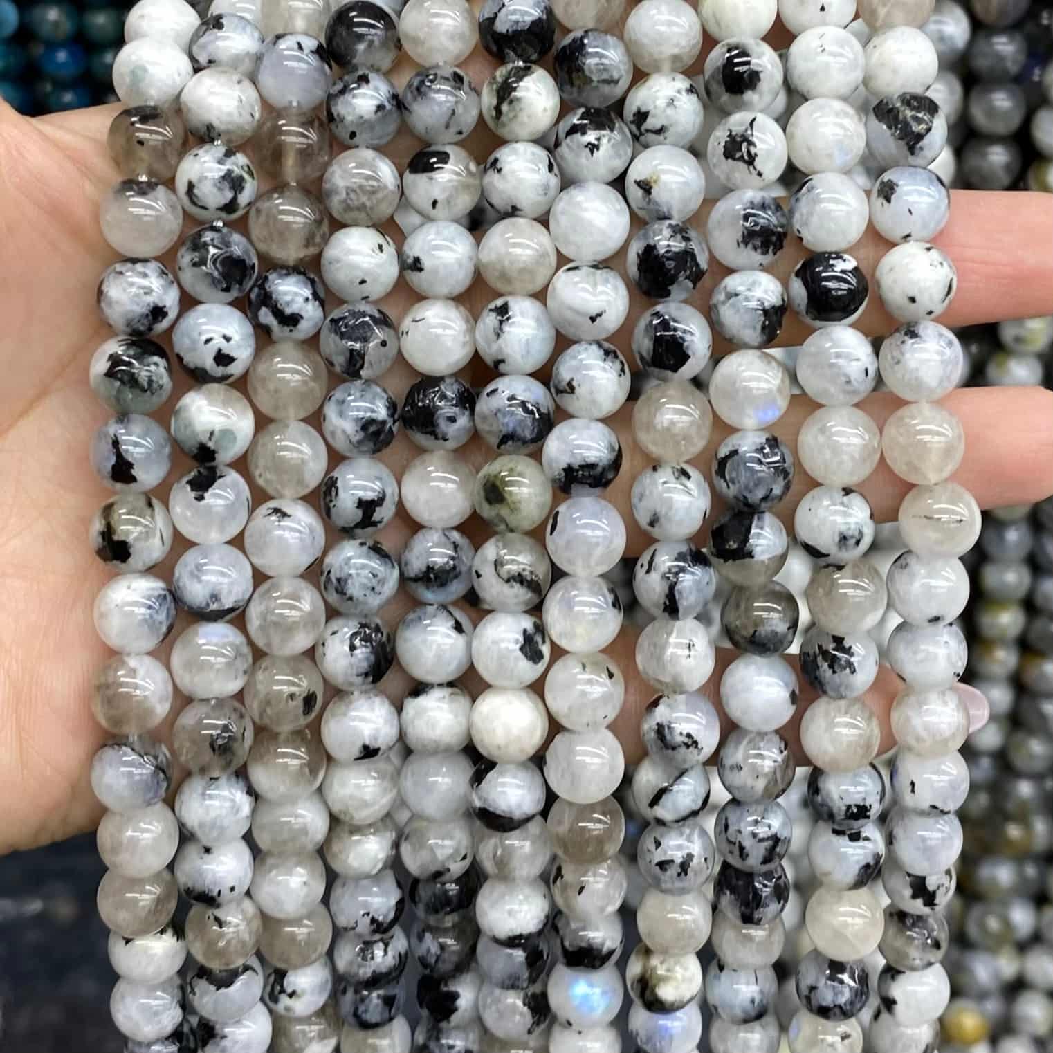 High-Quality Gemstone & Crystal Round Smooth Beads 4mm 6mm 8mm 10mm