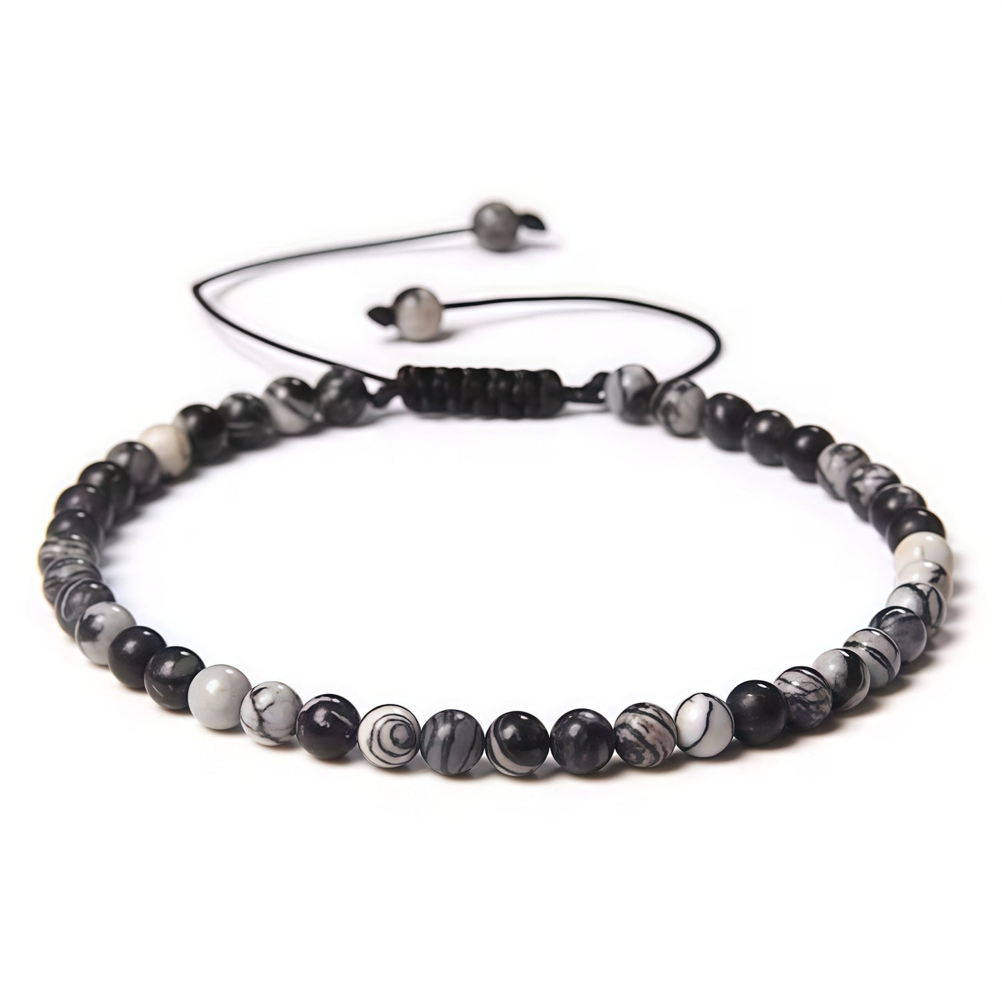 Beads Bracelet Adjustable Rope String Braided Bracelets 4mm 6mm 8mm