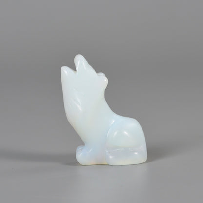 Wolf  Statue Hand Carved Animal Figurine