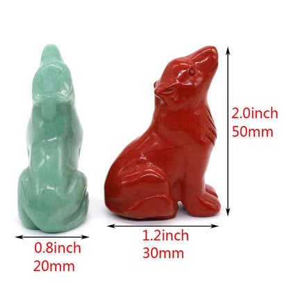 Wolf  Statue Hand Carved Animal Figurine