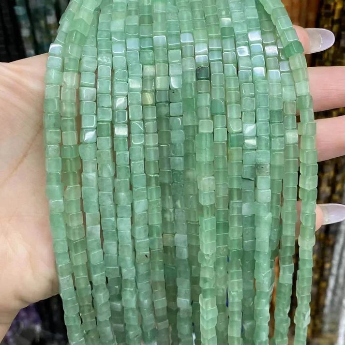 Cube Shape Aventurine Beads
