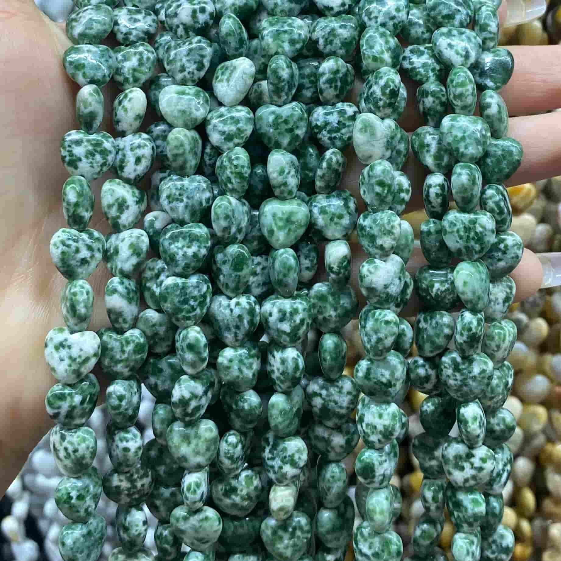Smooth Heart Shape Beads 10mm/15mm Quartz/Jasper/Agate/Crystal