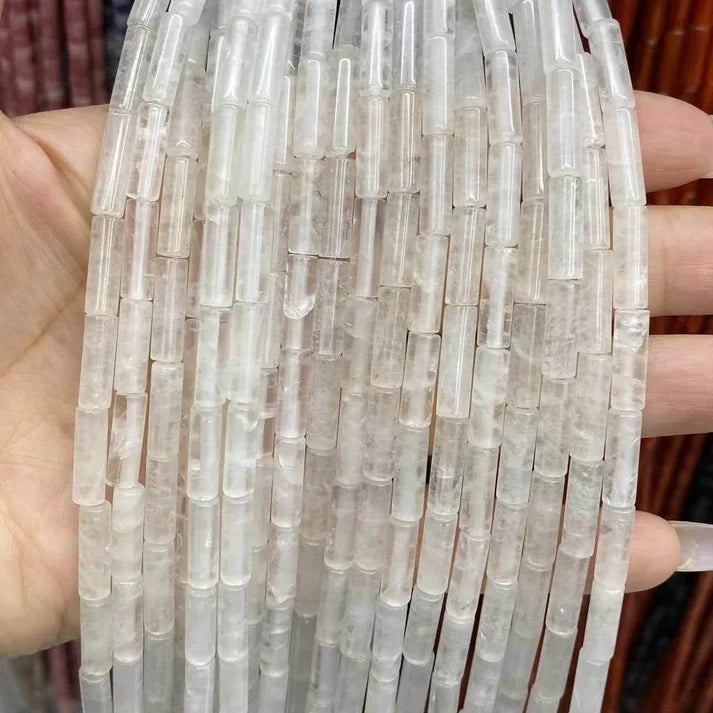 Tube Shape Clear Quartz Beads