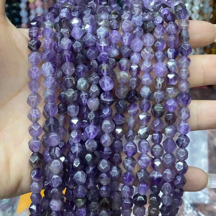 Diamond Shape Amethyst Beads