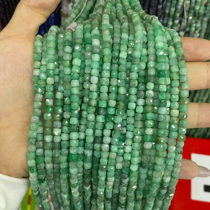 Square Faceted Beads 4-5MM Gemstone/Quartz/Jasper/Agate
