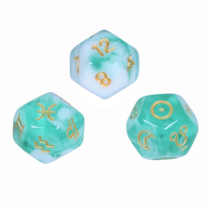 Healing Crystal Horoscope Dice Set of 3 Pcs