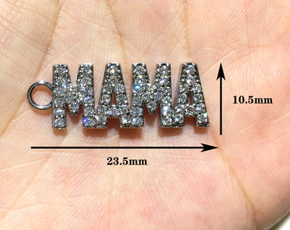 1PCS Brass Cubic Zirconia Vocabulary Slogan Charm