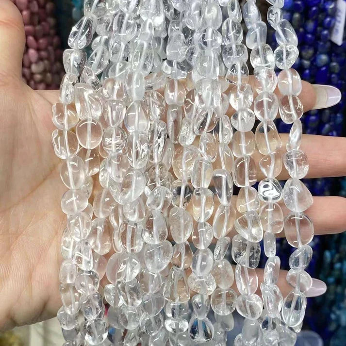 Nugget Shape Clear Quartz Beads