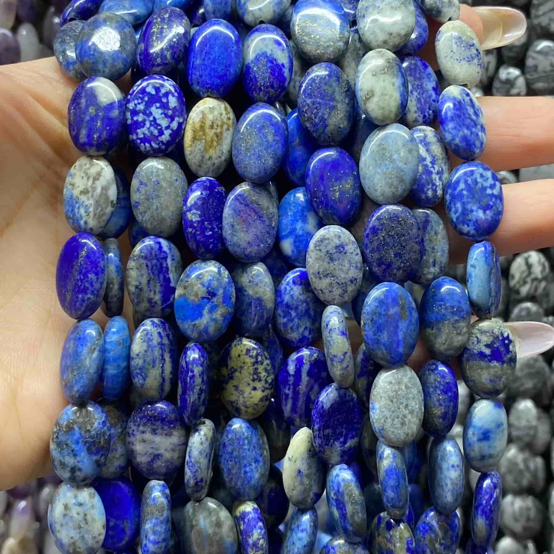 Smooth Flat Oval Beads 10x14mm Quartz/Jasper/Agate/Crystal
