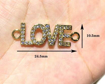 1PCS Brass Cubic Zirconia Vocabulary Slogan Charm
