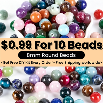 $0.99-10PCS Round Smooth Beads 8mm
