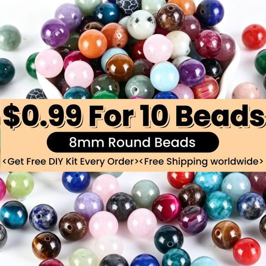 $0.99-10PCS Round Smooth Beads 8mm