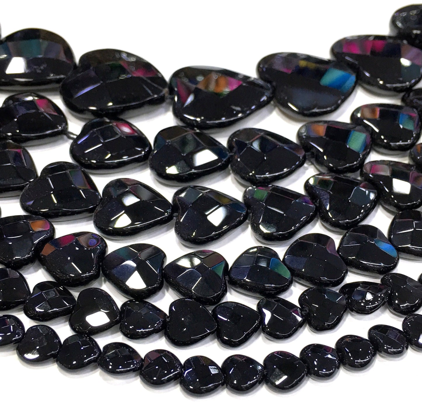 Heart Shape Black Onyx Beads