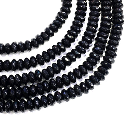 Rondelle Shape Black Onyx Beads