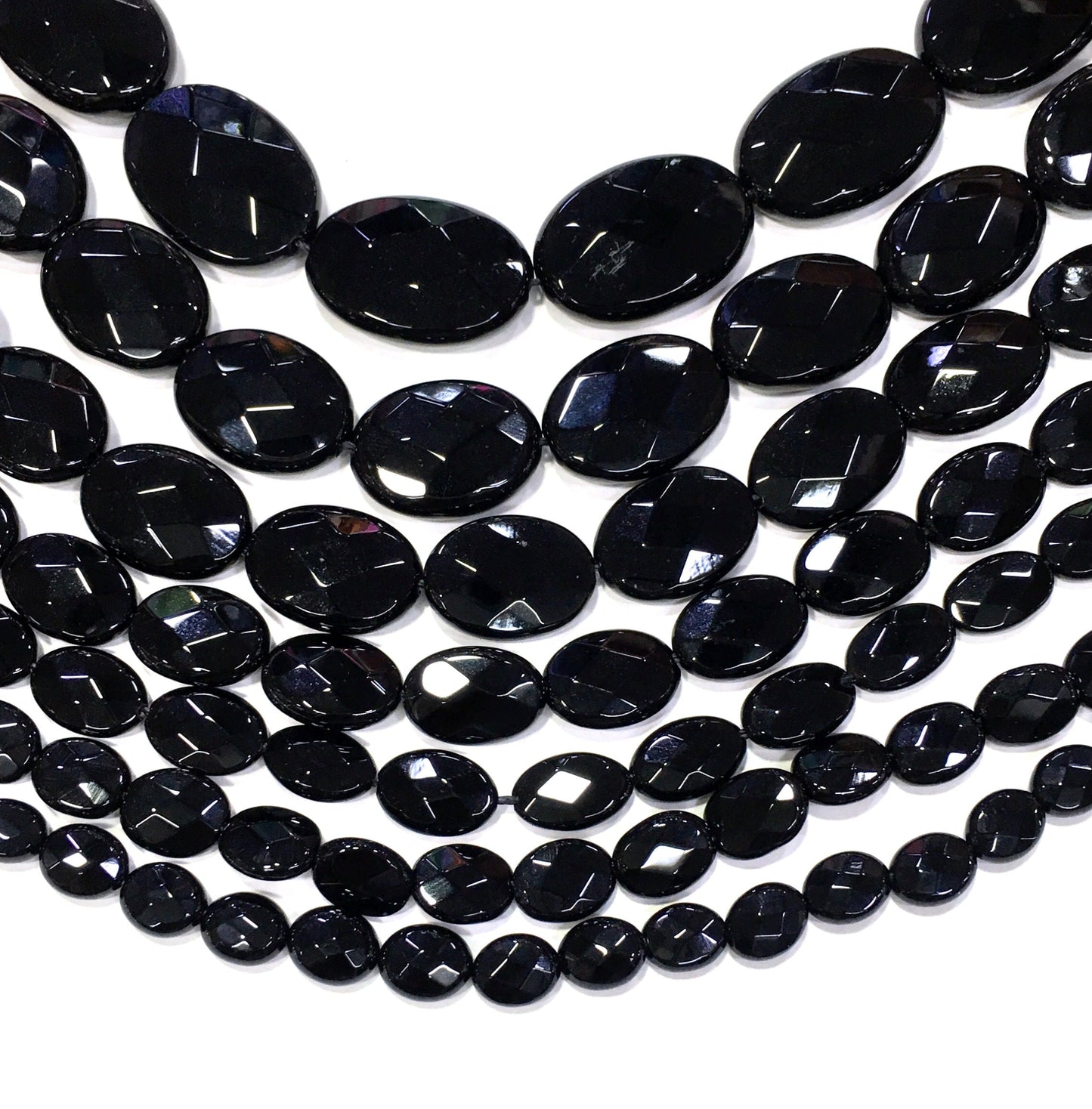 Oval Black Onyx Beads