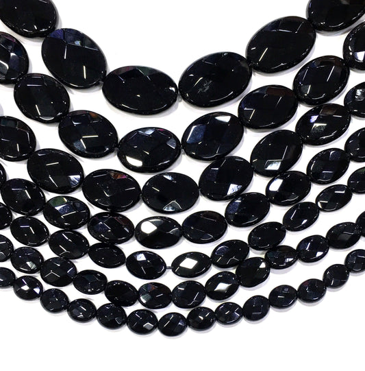 Oval Black Onyx Beads