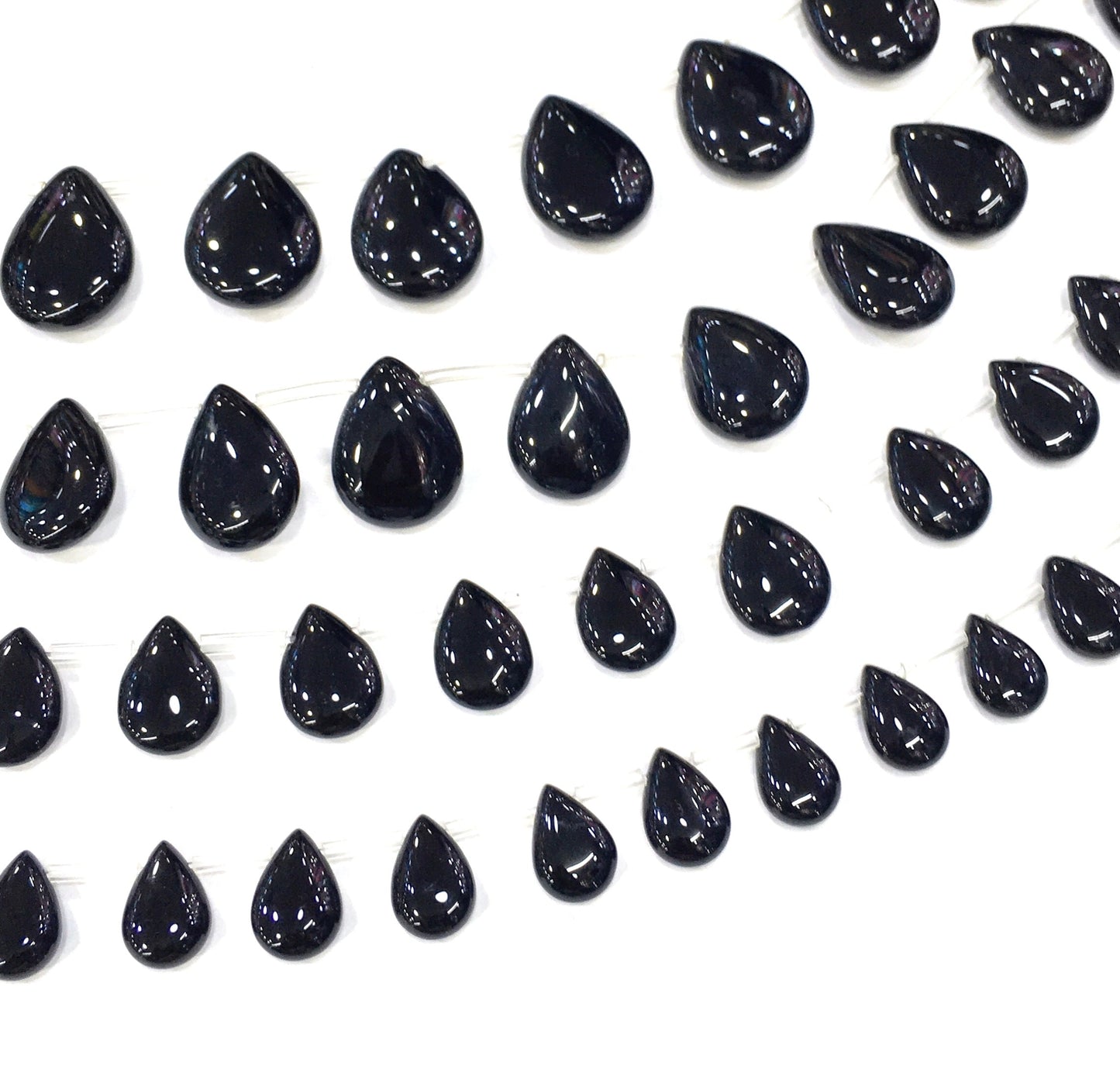 Drop Shape Black Onyx Beads