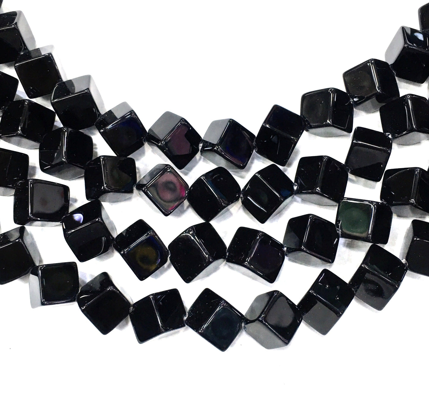 Cube Shape Black Onyx Beads