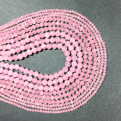 Natural Pink Rose Quartz Small Size Loose Beads