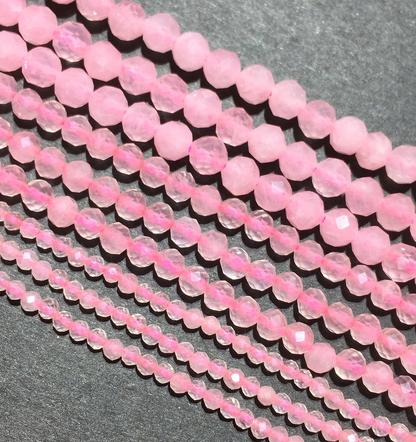 Natural Pink Rose Quartz Small Size Loose Beads