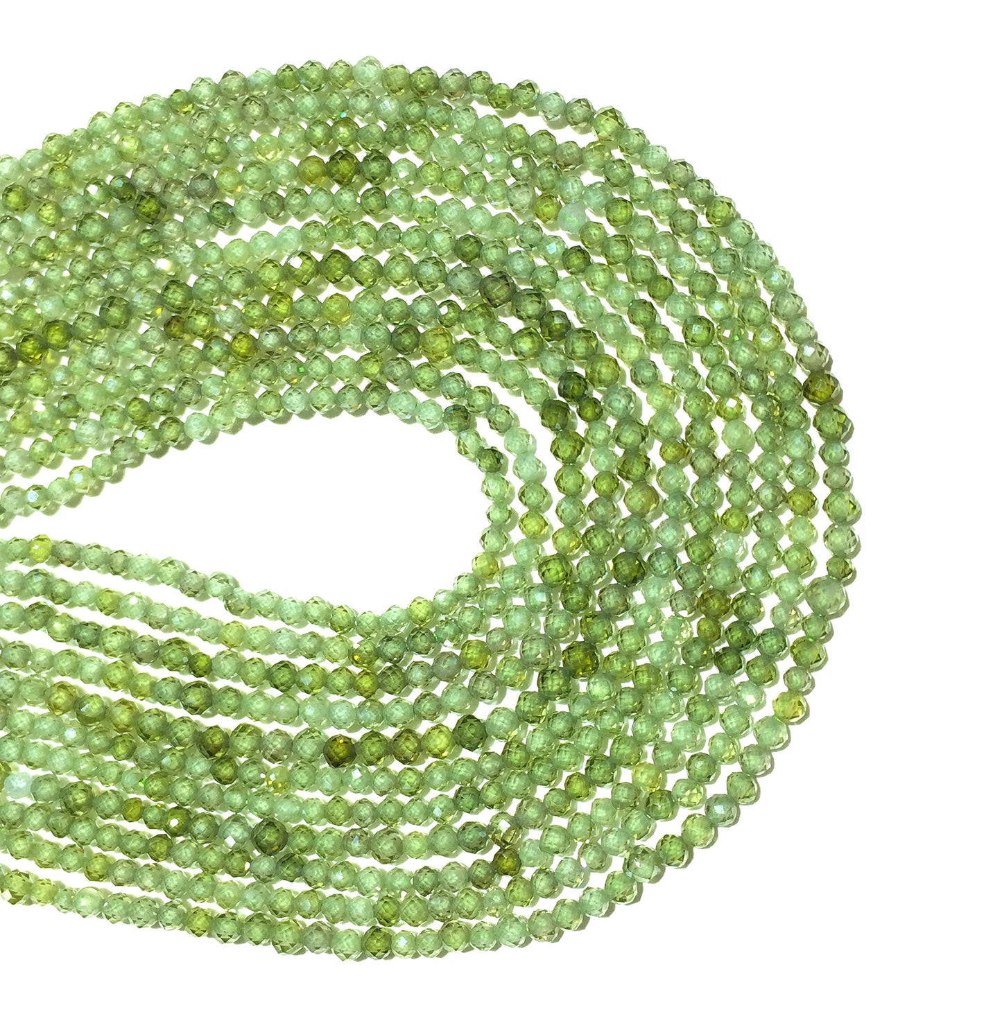 Natural Green Color CZ Small Size Loose Beads