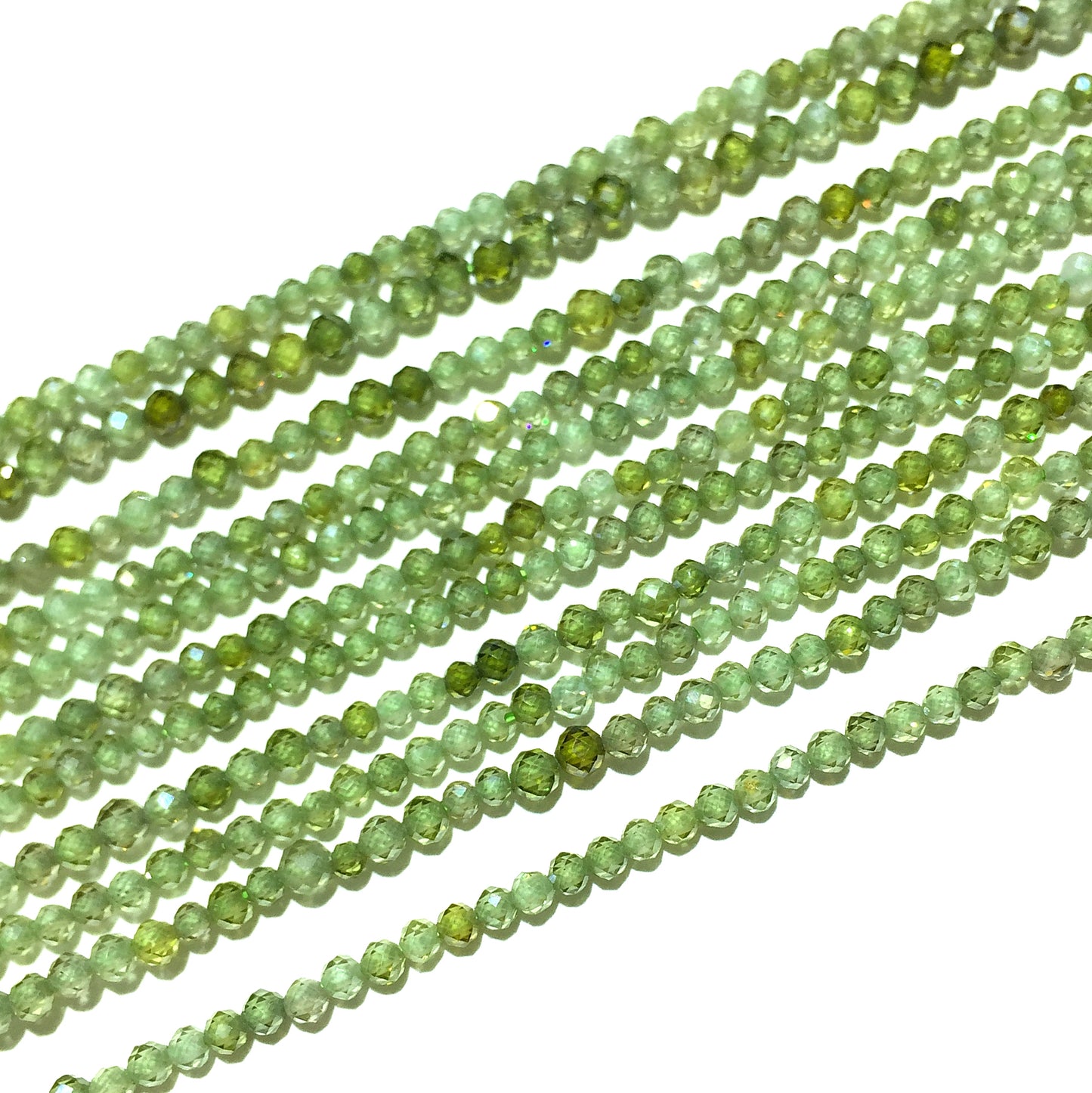 Natural Green Color CZ Small Size Loose Beads