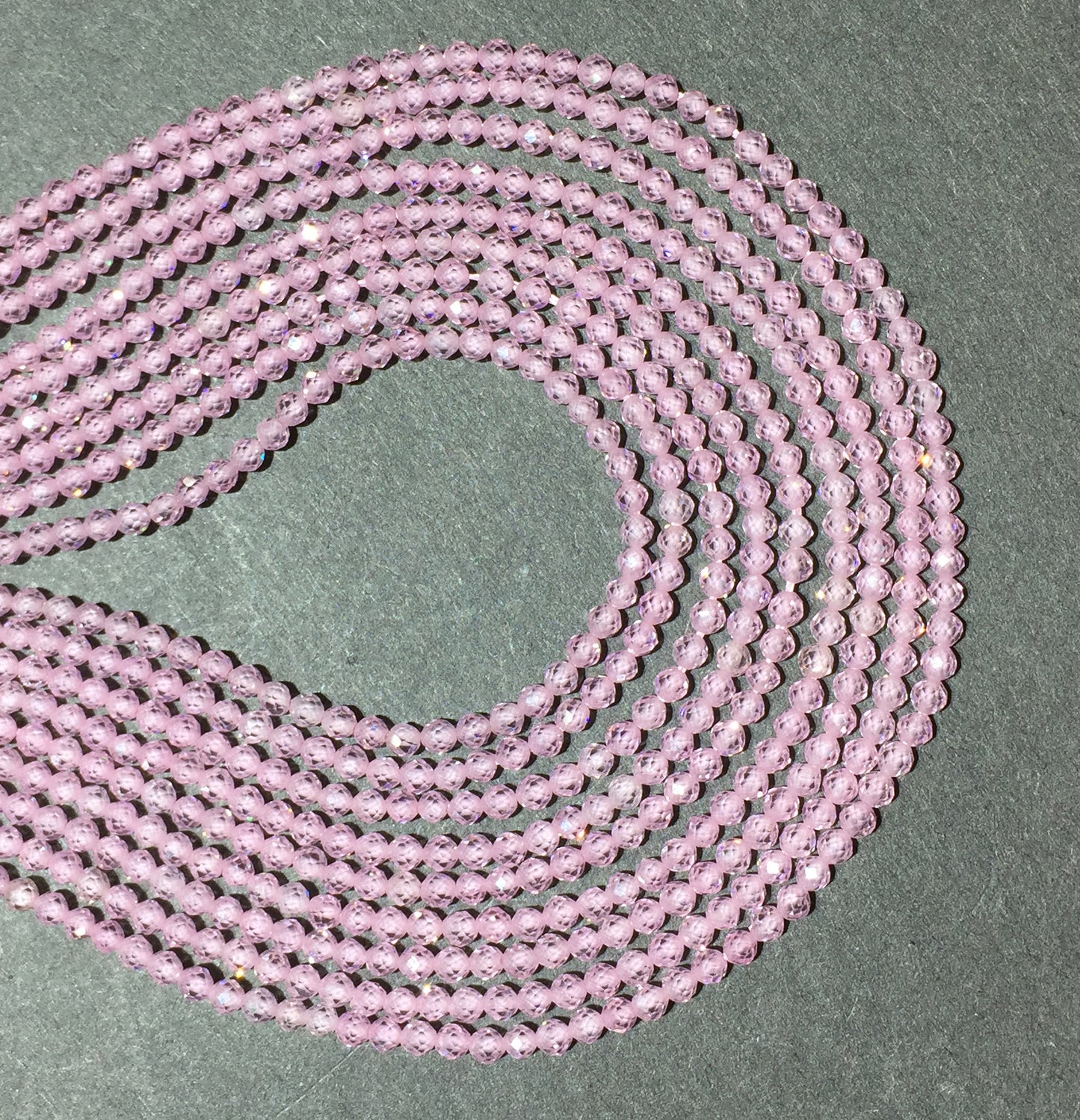 Natural Pink Color CZ Small Size Loose Beads