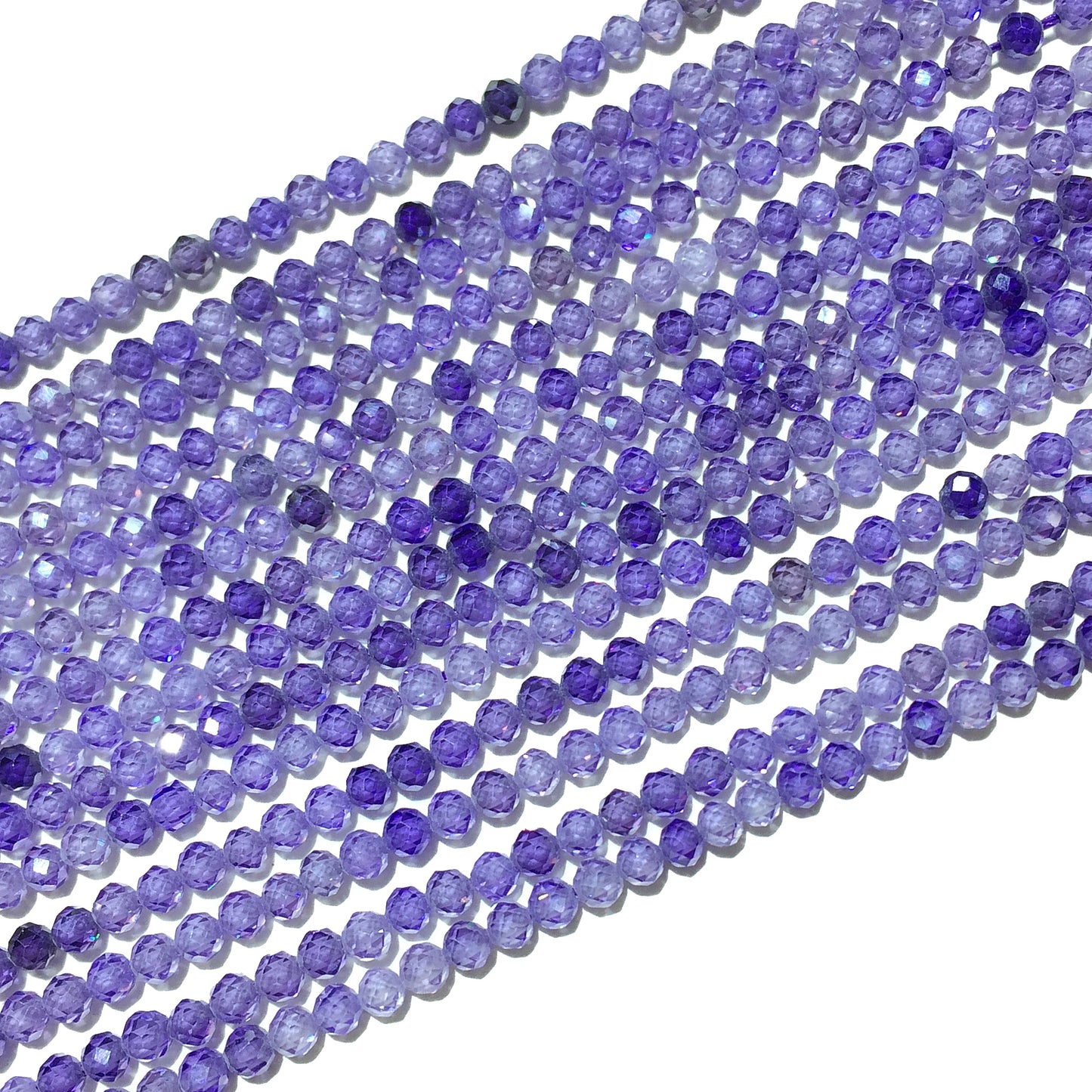 Natural Light Purple Color CZ Small Size Loose Beads