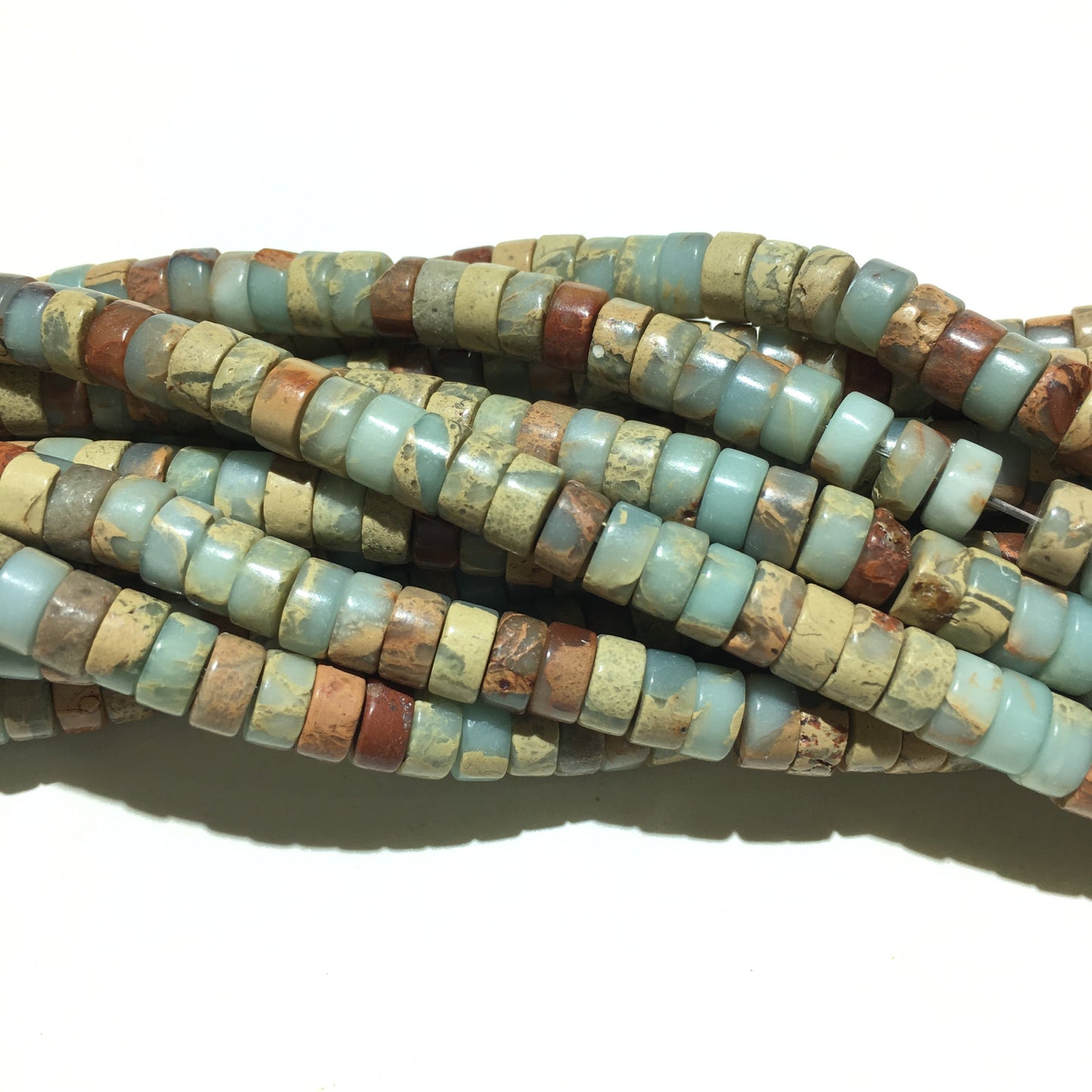 Heshi Shape Snake Skin Jasper Beads