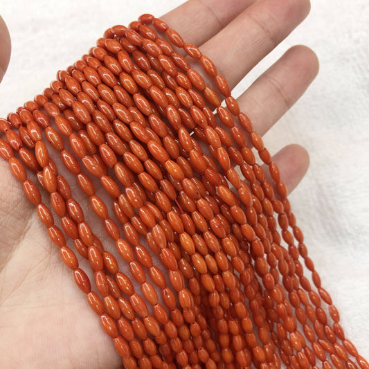 Rice Shape Coral Beads