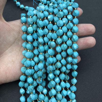 Turquoise Loose Beads Round Fcaeted Rice Rondelle Flat Oval Irregular Shape Beads