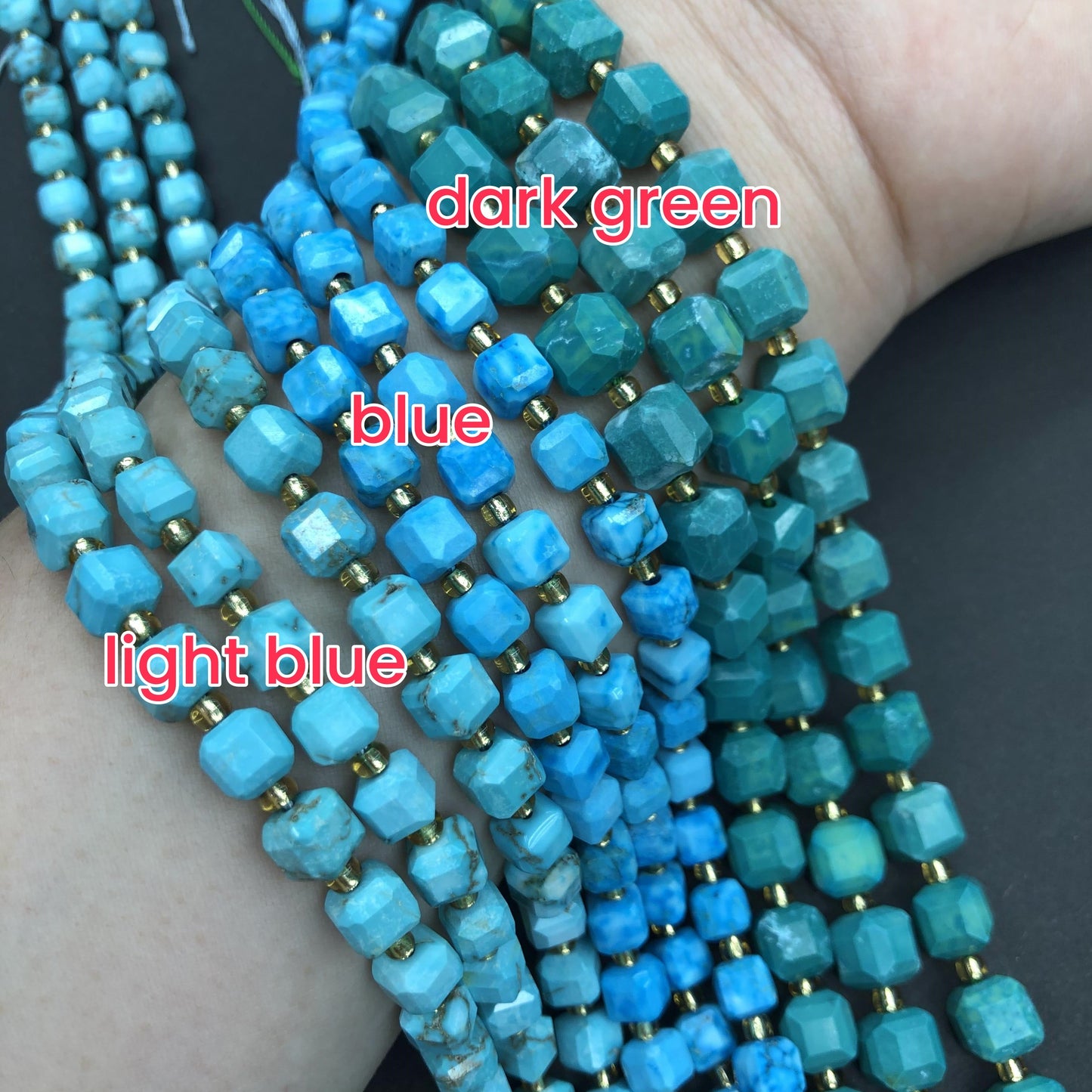Turquoise Loose Beads Round Fcaeted Rice Rondelle Flat Oval Irregular Shape Beads