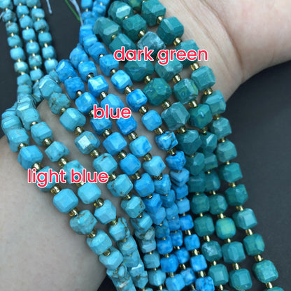 Turquoise Loose Beads Round Fcaeted Rice Rondelle Flat Oval Irregular Shape Beads