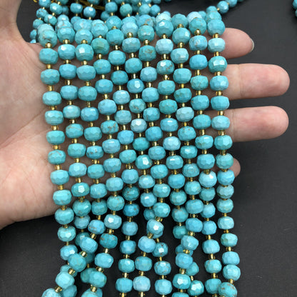 Turquoise Loose Beads Round Fcaeted Rice Rondelle Flat Oval Irregular Shape Beads