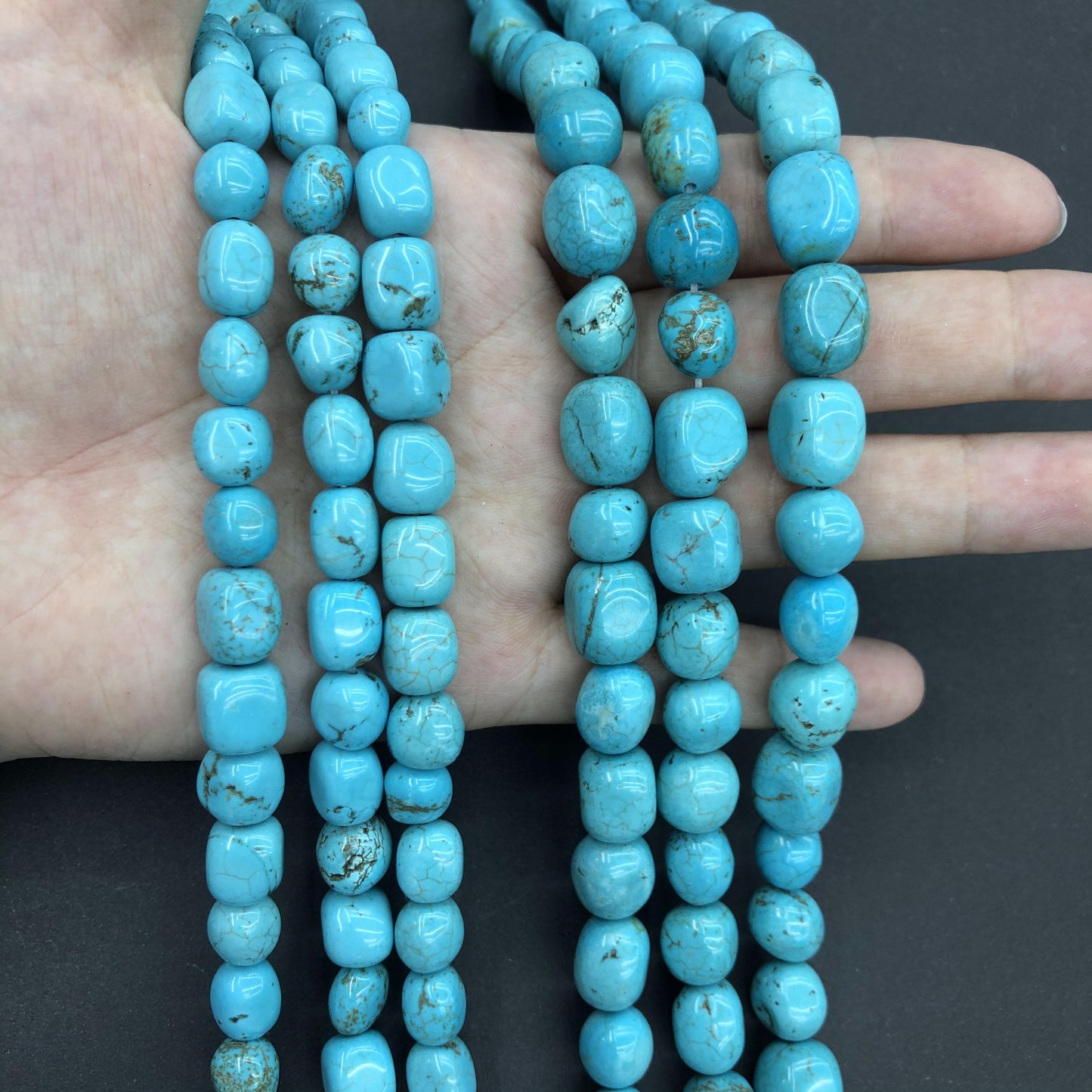Turquoise Loose Beads Round Fcaeted Rice Rondelle Flat Oval Irregular Shape Beads