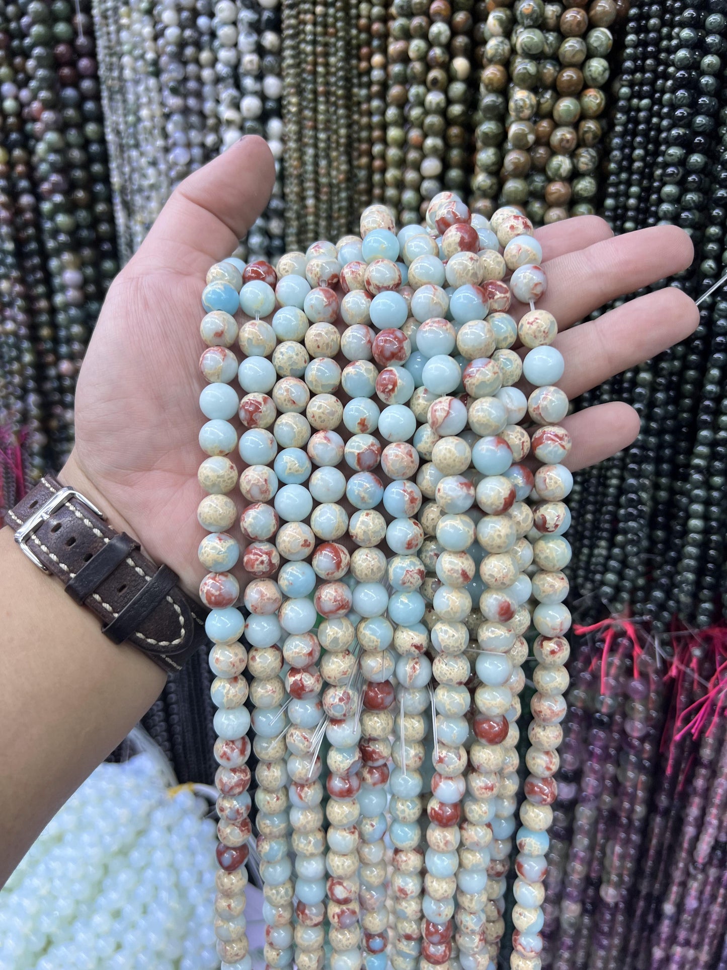 $ 1 8mm  loose beads